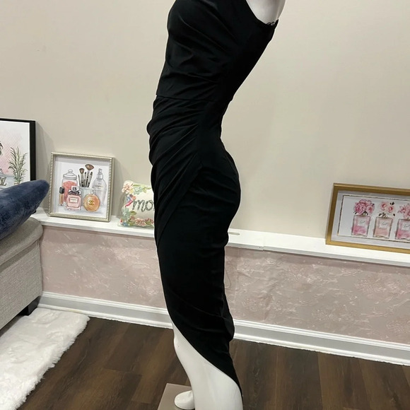 Sarin Mathews Womens One Shoulder Long Sleeve Cocktail Dresses - Picture 2 of 5